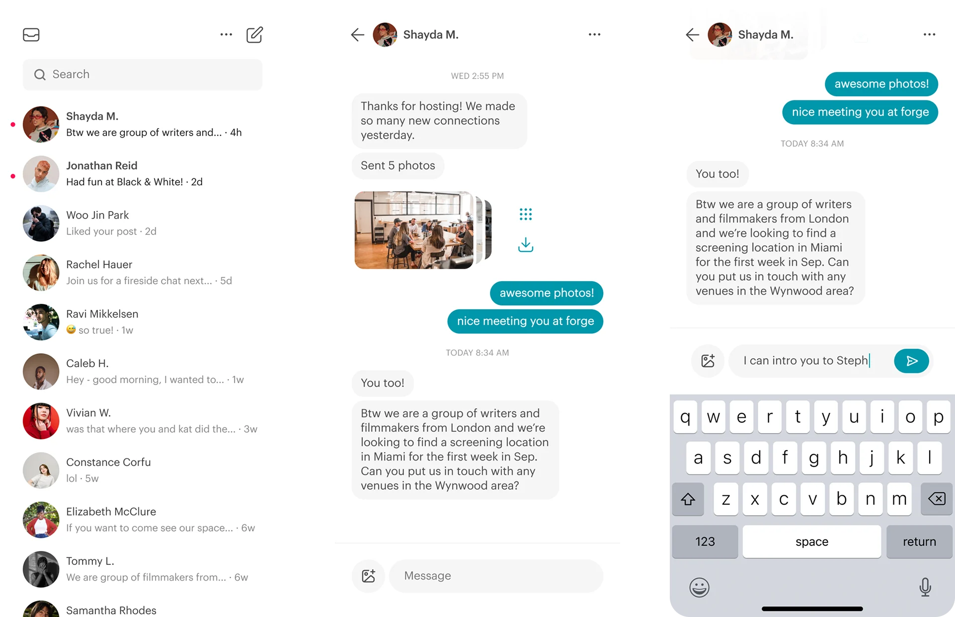 Meetup interface