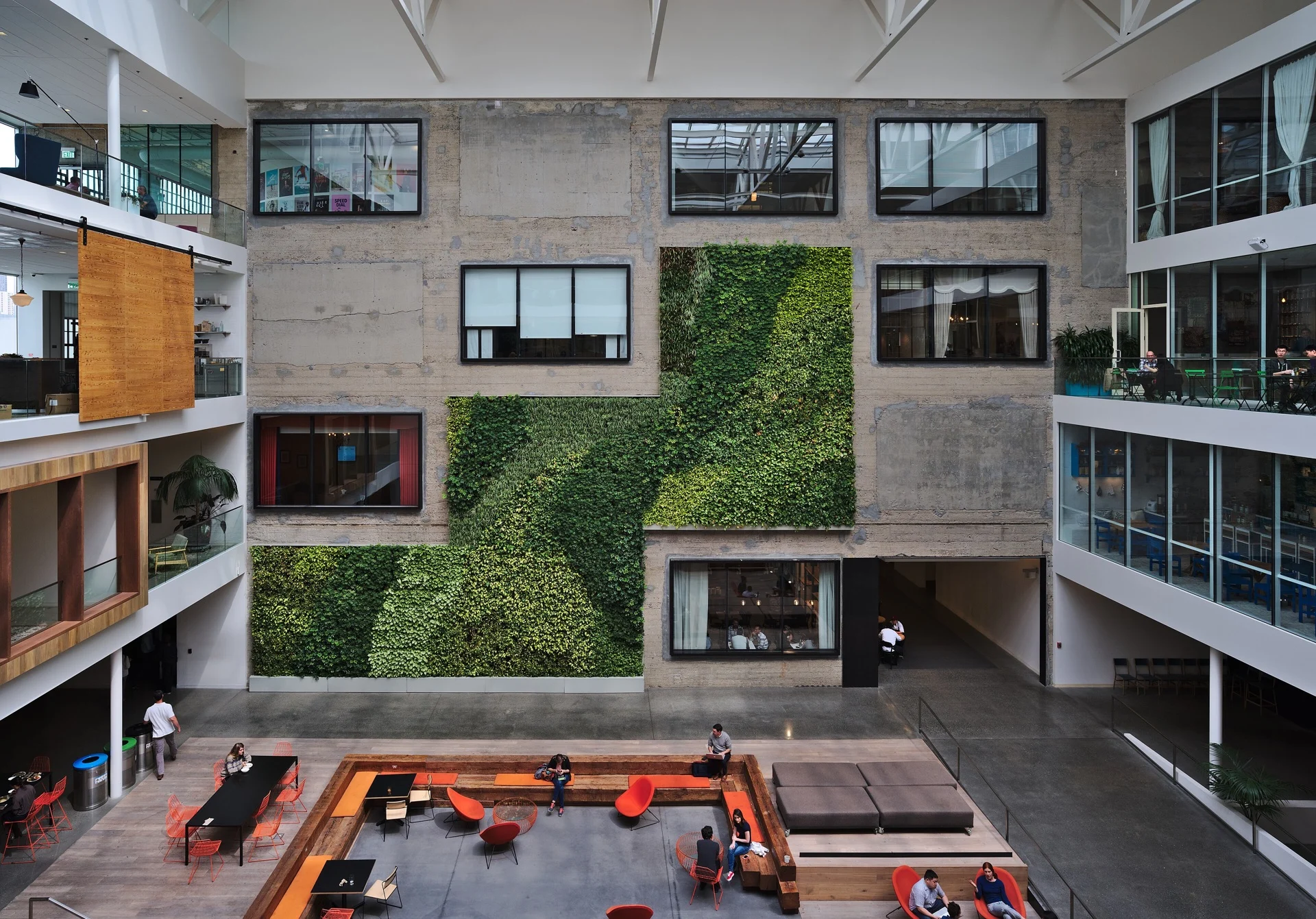 Studio workspace with living wall
